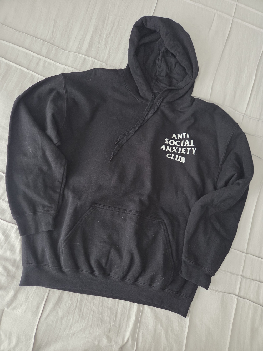 Mens Black Anti Social Club Hoodie Size L